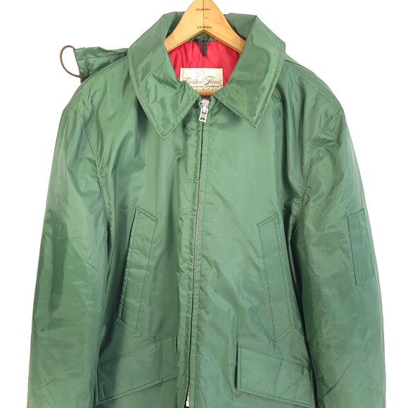 Vtg Golden Fleece Industrial Outwear Jacket Mens 44 Yukon Cloth Green Distressed